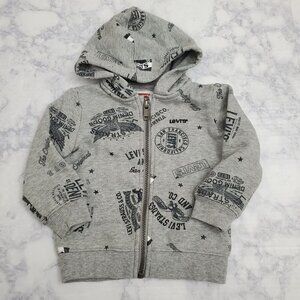 Levis Baby Zip-Up Hoodie Gray 12M Cotton/Polyester Blend‎
